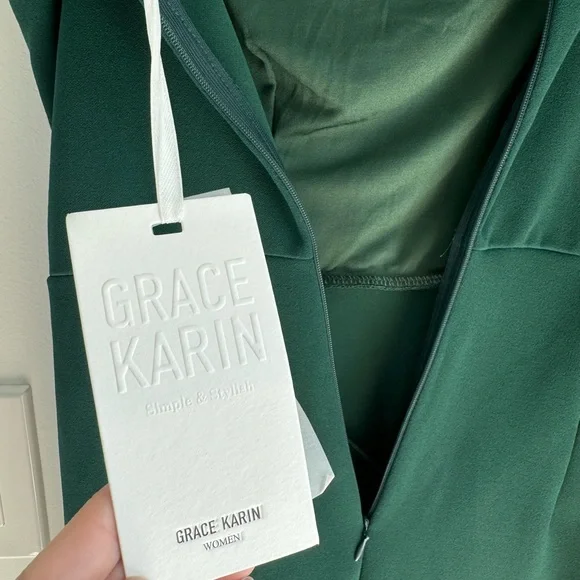 GRACE KARIN Sleeveless Turn-down Collar Fishtail High Slit Bodycon Party NEW - Picture 9 of 12